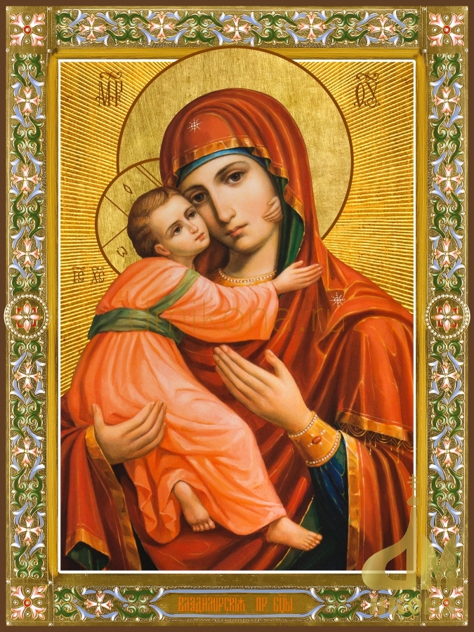 Современная православная икона "Владимирская икона Божией Матери" - купить оптом или в розницу.