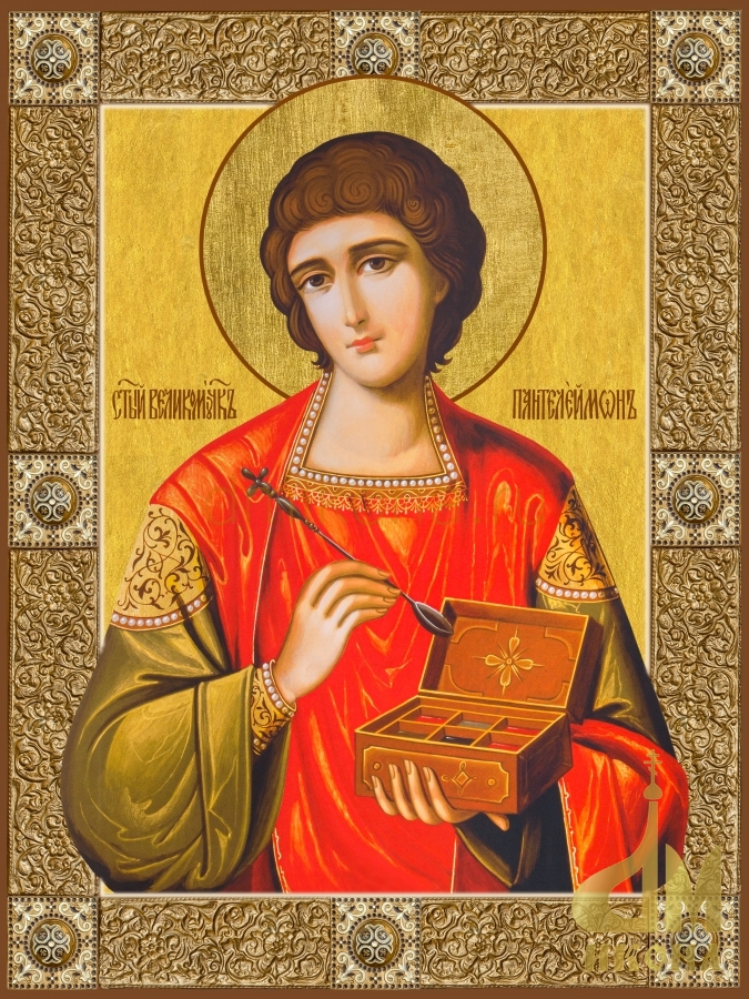 Современная православная икона "Святой великомученик Пантелеимон" - купить оптом или в розницу.