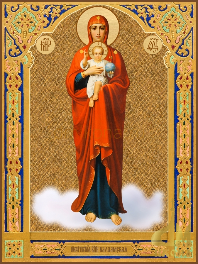 Современная православная икона Пресвятой Богородицы "Валаамская" - купить оптом или в розницу.