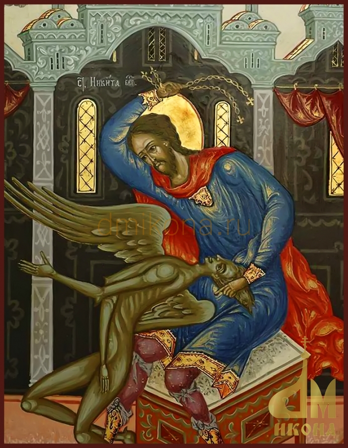 Современная православная икона "Никита Бесогон" - купить оптом или в розницу.