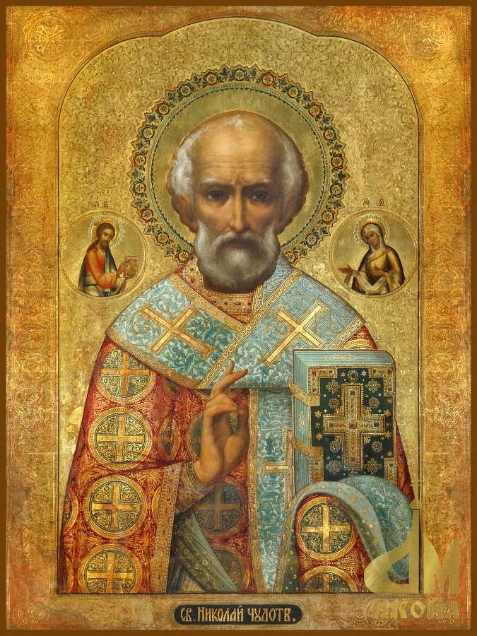Современная православная икона "Николай Чудотворец" - купить оптом или в розницу.