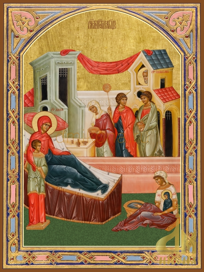 Современная православная икона "Рождество Пресвятой Богородицы" - купить оптом или в розницу.