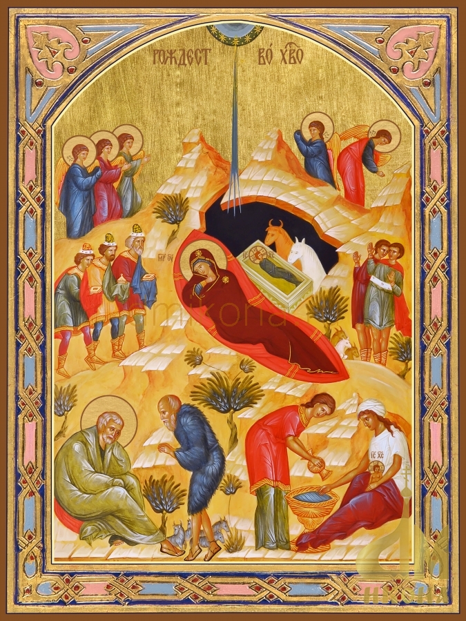 Современная православная икона "Рождество Христово" - купить оптом или в розницу.
