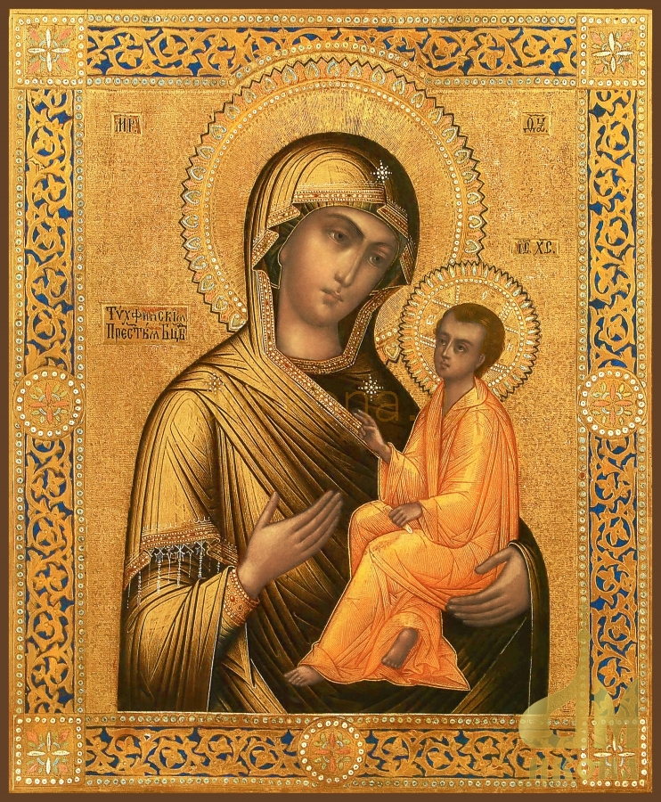 Современная православная икона "Тихвинская икона Божией Матери" - купить оптом или в розницу.