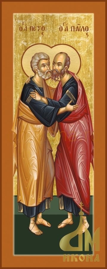 Современная православная икона "Пётр и Павел" - купить оптом или в розницу.