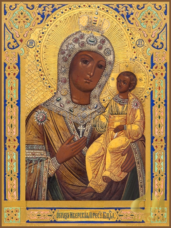 Старинный православный образ "Иверская икона Божией Матери" - купить оптом или в розницу