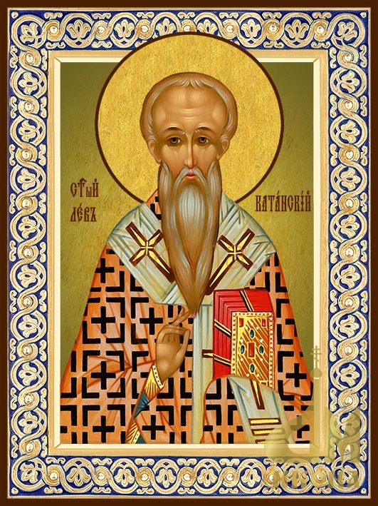 Современная православная икона "Преподобный Лев Катанский, епископ, чудотворец" - купить оптом или в розницу.