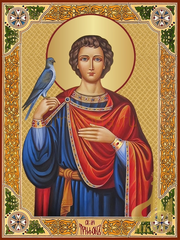 Старинная православная икона "Святой мученик Трифон" - купить оптом