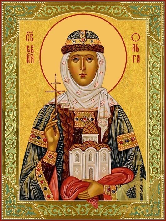 Современная православная икона "Святая равноапостольная княгиня Ольга" - купить оптом или в розницу.