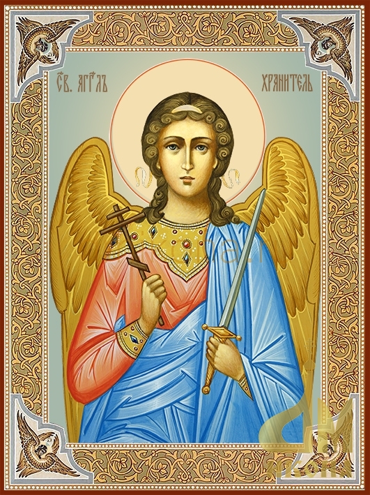 Современная православная икона "Ангел Хранитель в белых одеждах" - купить оптом или в розницу.