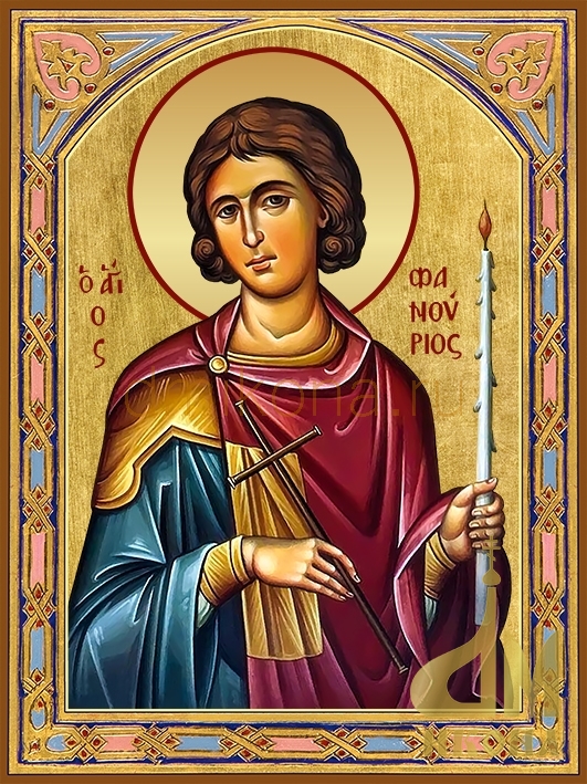 Современная православная икона "Фанурий Родосский, великомученик" - купить оптом 