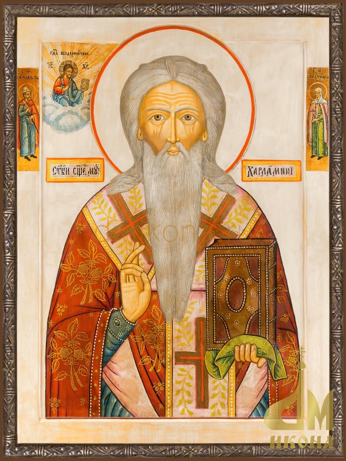 Старинная православная икона "Святой священномученик Харалампий" - купить оптом или в розницу